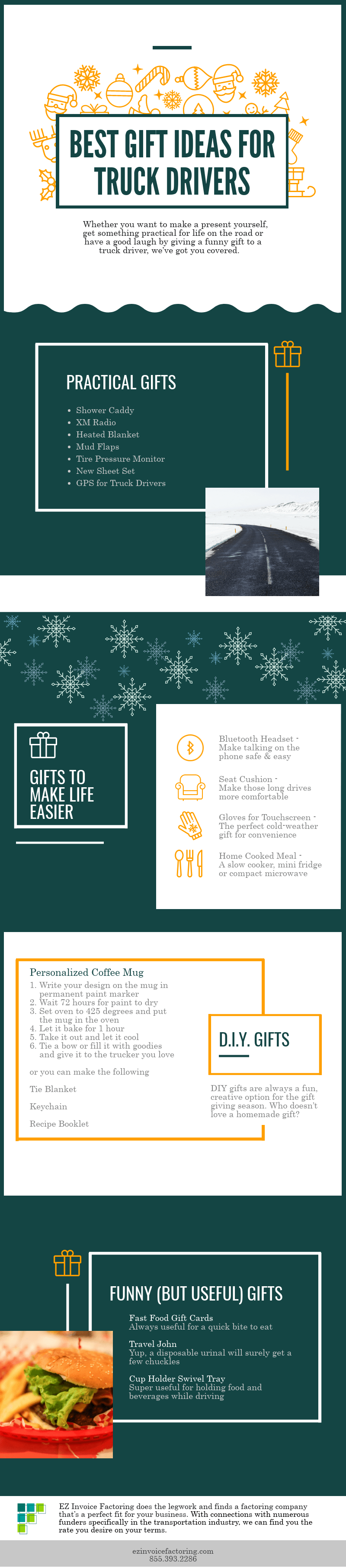 infographic about gift ideas to get truckers