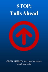 Stop Tolls Ahead sign